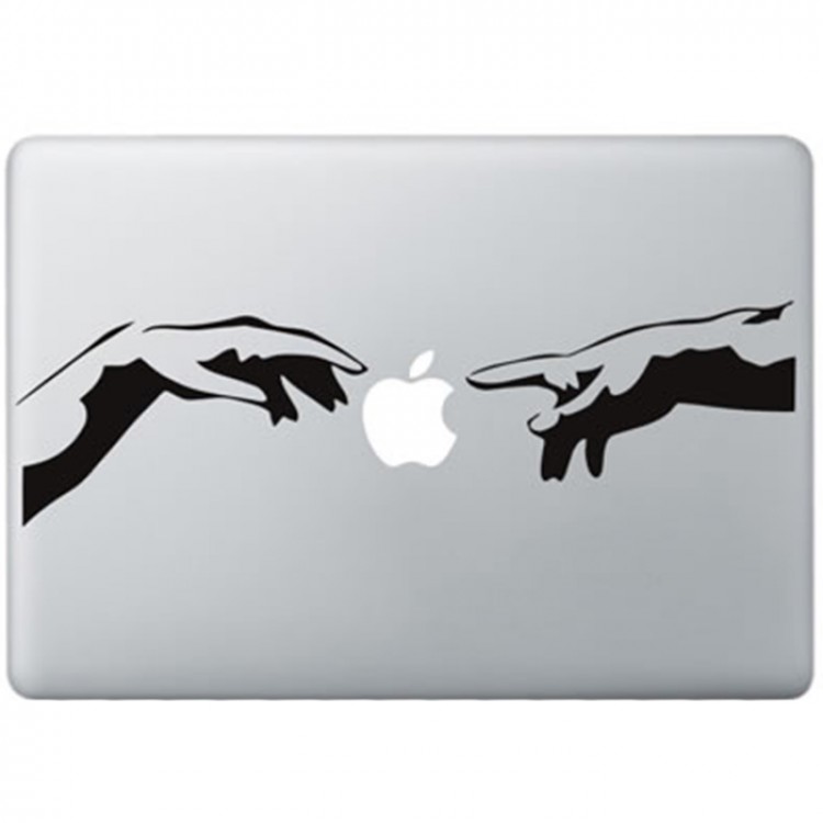 The Creation of Adam MacBook Sticker Zwarte Stickers